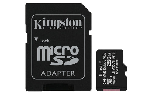 Kingston Technology 256GB micSDXC Canvas Select Plus 100R A1 C10 Card + ADP Kingston Technology 256GB micSDXC Canvas Select Plus 100R A1 C10 Card + ADP